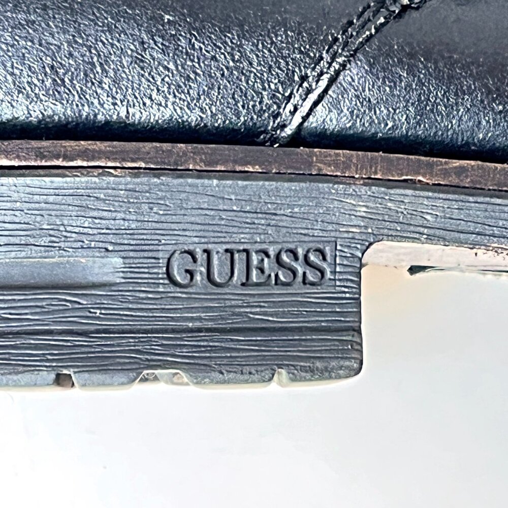 Men's Guess GMDiffer Black Leather Motorcycle Combat Ankle Boots Size 10 - Picture 8 of 8
